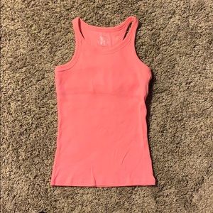 Pink tank top with built in support